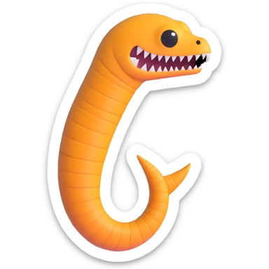 sandworm from Dune, stylized as a seamless emoji tail part, designed to connect seamlessly with body emoji, matching style and color for continuous look sticker