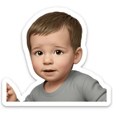 young boy with brown hair sticker