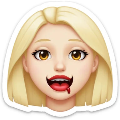 Emo emoji biting lip  sticker