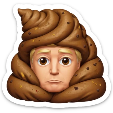 the poop emogi, a pile of poop in trumps image sticker