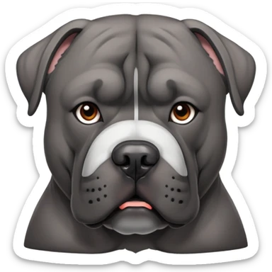 grey cane corso with a white line up on his nose sticker