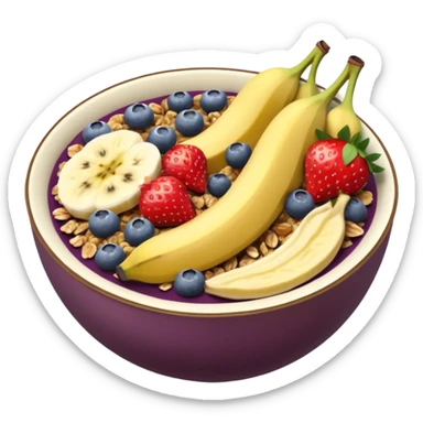 Vaso con açai, que lleve granola plátano arándanos y frutillas sticker