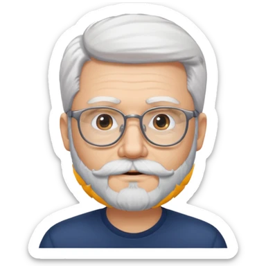 white-haired man with a beard sticker