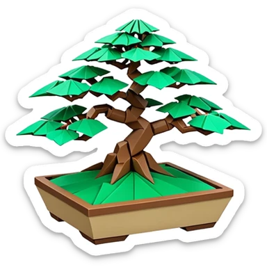 Bonsai Lego fine-leaf group planting origami  sticker