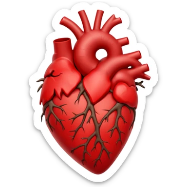 anatomical heart wrapped in a thorn branch sticker