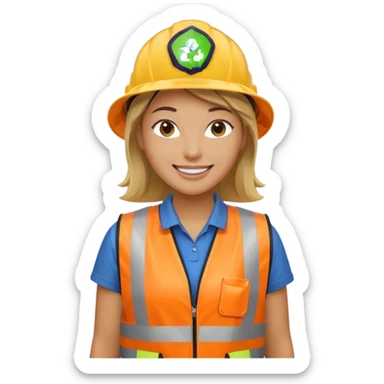 women, Waste Management, safety vest, trash picker sticker