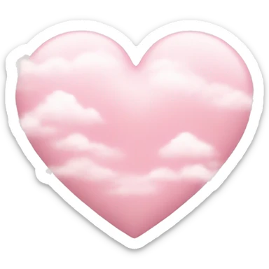 light pink heart with clouds sticker