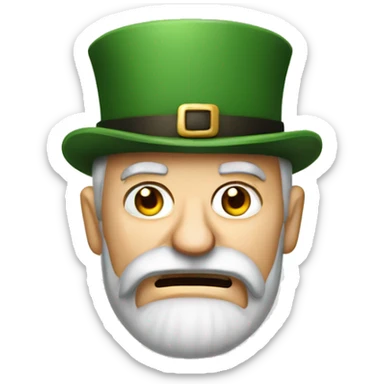 irish angry man old with beard and hat sticker