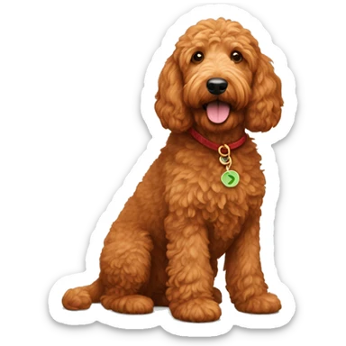 Red golden doodle sticker