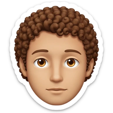 Un homme avec des cheveux bouclés bruns mais pas long avec des yeux marrons sticker