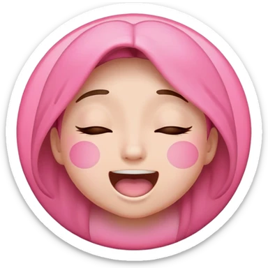 happy pink circle very excited very happy closed eyes completely pink sticker