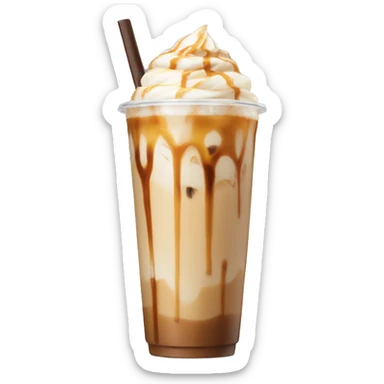 Iced latte machiato whit caramel drizzle sticker