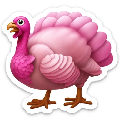 Pink cooked turkey  sticker