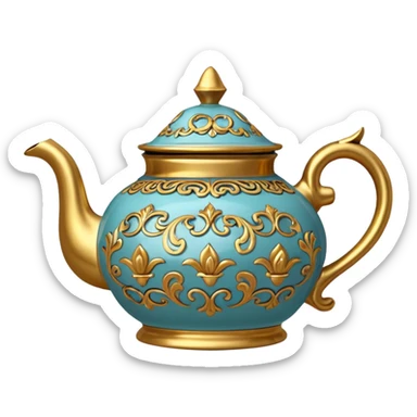 vintage fancy tea pot sticker