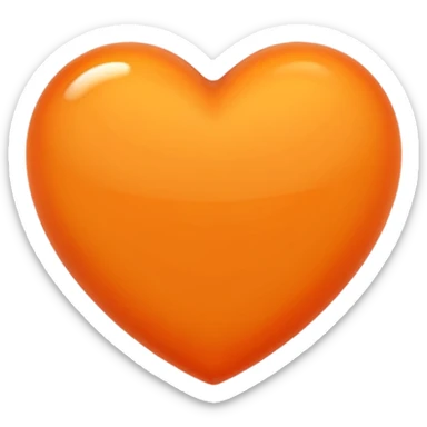 orange heart, slightly glossy sticker