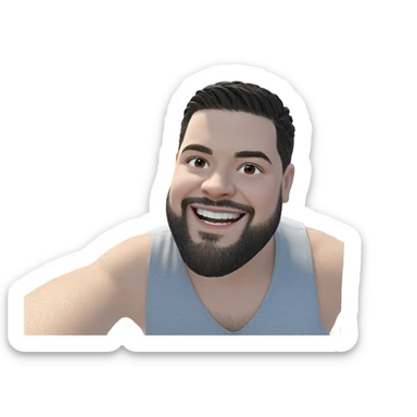 smiling boy by the ocean sticker