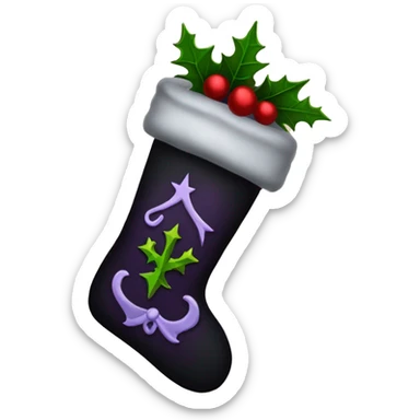 Gothic Christmas stocking sticker