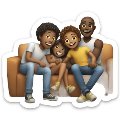 happy friends enjoying together sticker