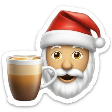 Père Noël qui boit un café sticker