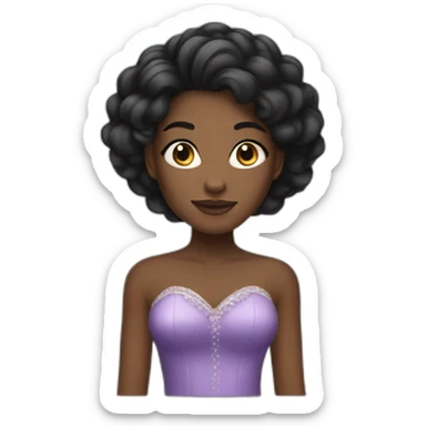 Black women with long hair princess sticker