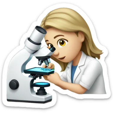 white girl searching with microscope sticker