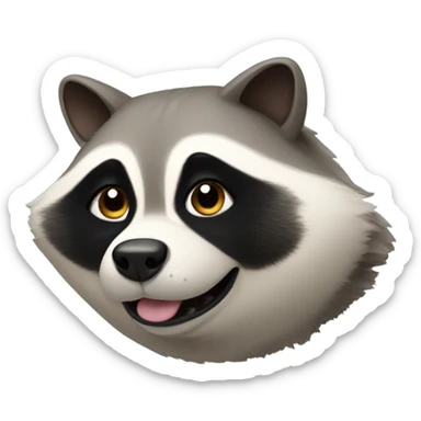 fat dog raccoon sticker