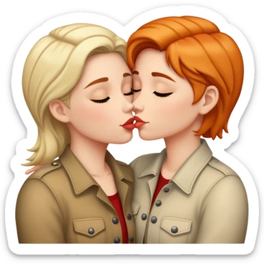 Lesbian couple kiss  sticker