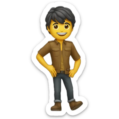 Quelqu’un qui se tient debout derrière quelqu’un dans la figure rit flippant sticker