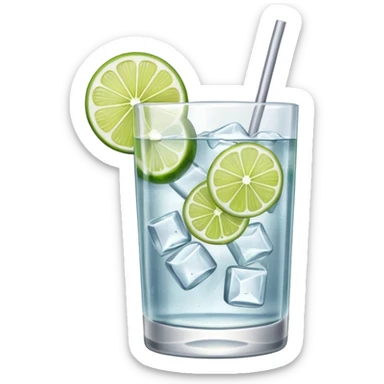 gin tonic emoji. with gin bottle next to it  sticker