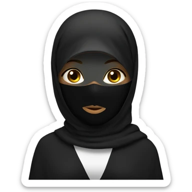 girl in a black niqab sticker