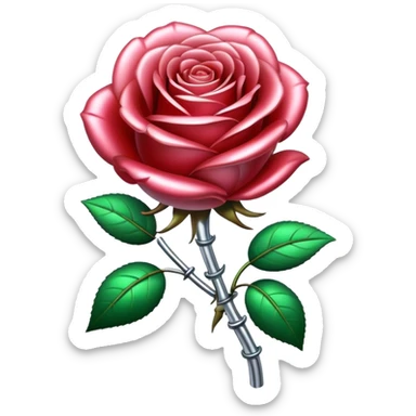 rose that grows with technology instead of nature sticker