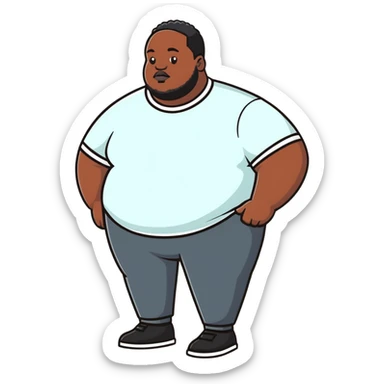 Fat black man  sticker