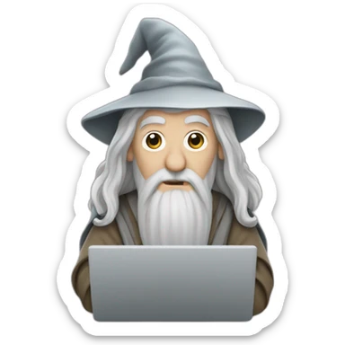 gandalf with a laptop sticker