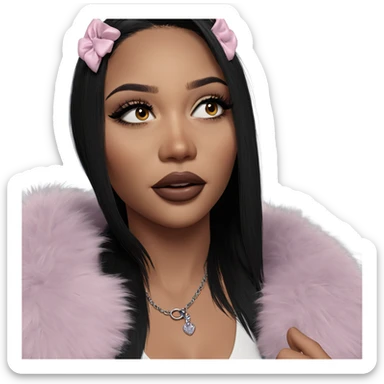 dark beauty portrait closeup sticker