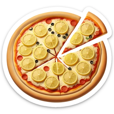 pizza with lemon slices on top sticker