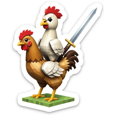 Minecraft chicken jockey  sticker