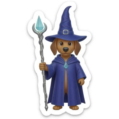 Dog wizard sticker