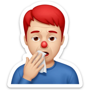 Man sneezing into tissue









 sticker