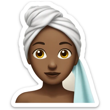 girl with skin skin care, and a towel in her hair sticker