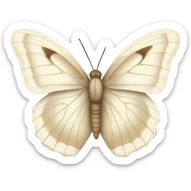 White beige butterfly  sticker