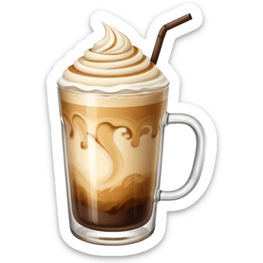 Cold vanilla coffee with foam sticker