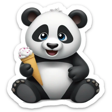 Panda eating ice crear sticker