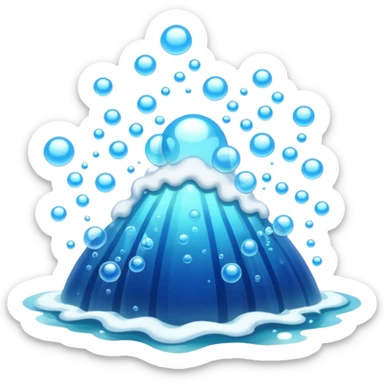An ocean with a lot of bubbles errupting from it sticker
