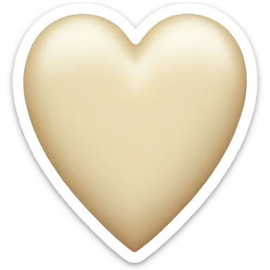 Cream coloured emoji heart without face sticker