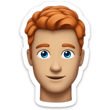 Tanned man Blue eyes neat red hair handsome chiselled jaw sharp cheekbones sticker