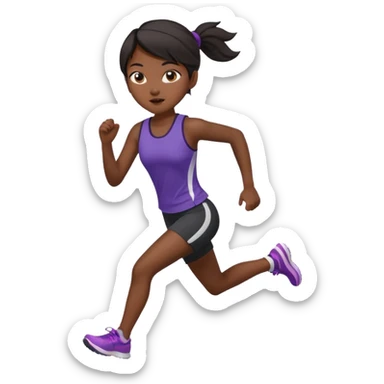 running asian girl sticker