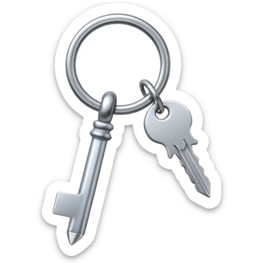 a long nail in a keychain  sticker