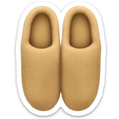 tan fuzzy slippers  sticker