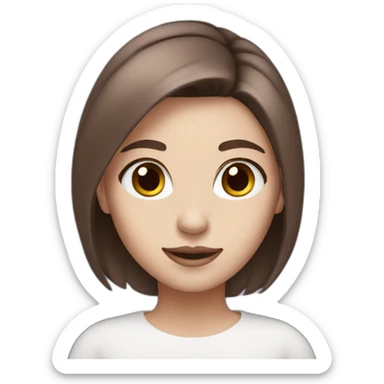 A girl with white skin and brown hair with purple at the tips sticker