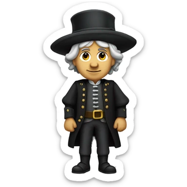 christopher columbus full body with grey hair and black tophat sticker